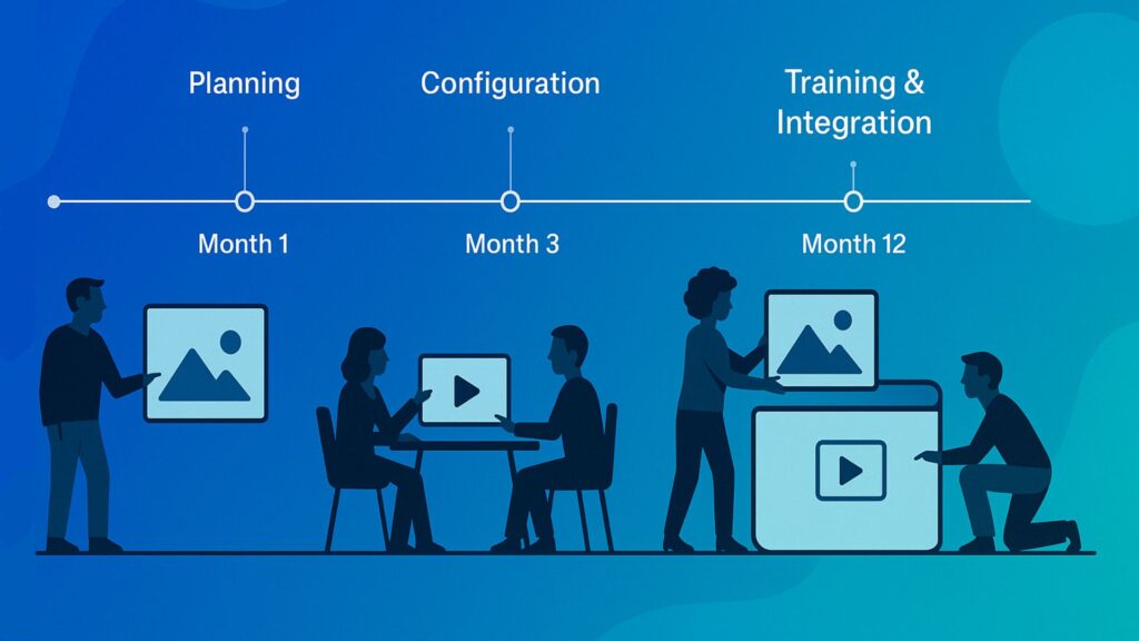 Digital Asset Management Implementation Timeline DAM investment ROI timeline