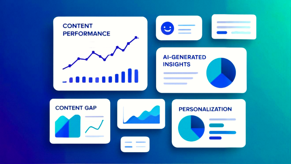 AI Content Intelligence Analytics Platform Content intelligence dashboard showing AI-powered analytics and personalization insights for digital asset management