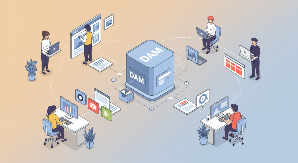 Connected Workflow Success DAM implementation ecosystem integration showing seamless workflow between creative tools, CMS, CRM and marketing platforms.