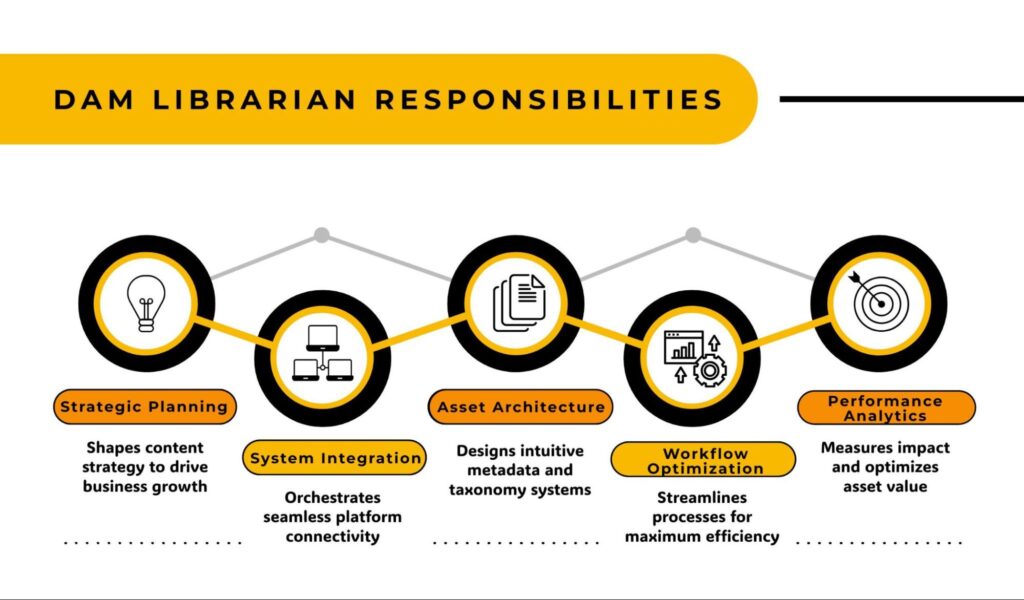 DAM librarian responsibilities infographic 