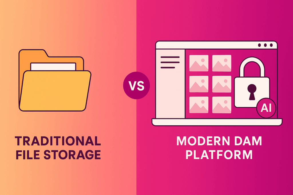 Traditional file storage vs Modern DAM platform