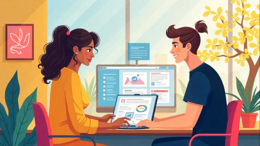Team Collaboration on DAM Platform Marketing team using a digital asset management platform to streamline workflows and brand consistency.