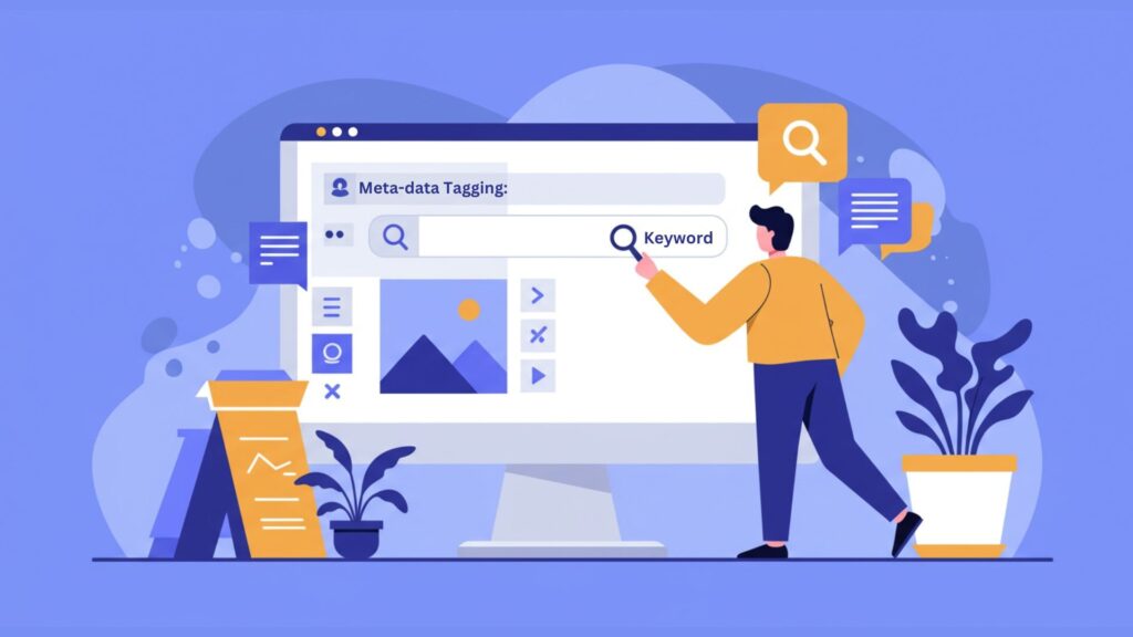AI-Powered Search in a Marketing Asset Management Platform A marketer quickly finding digital assets using AI-powered search in a marketing asset management platform.
