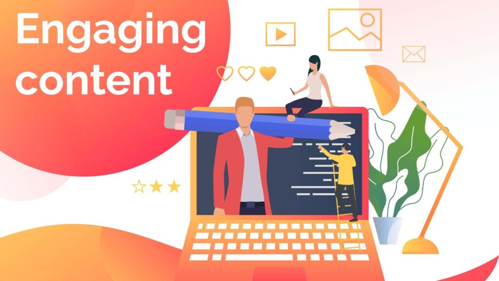 Engaging Customers with Personalization Graphic depicts a website adapting its content dynamically to user behavior, showcasing the power of personalized content marketing.