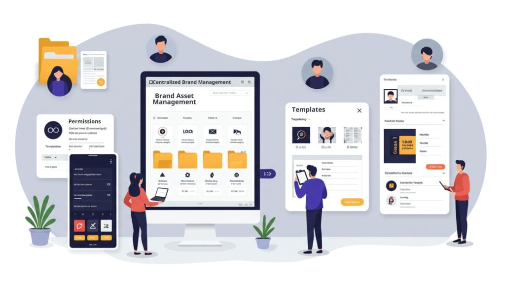 Centralized Hub for Managing Brand Assets Centralized brand asset management platform with organized folders, search tools, and version control.