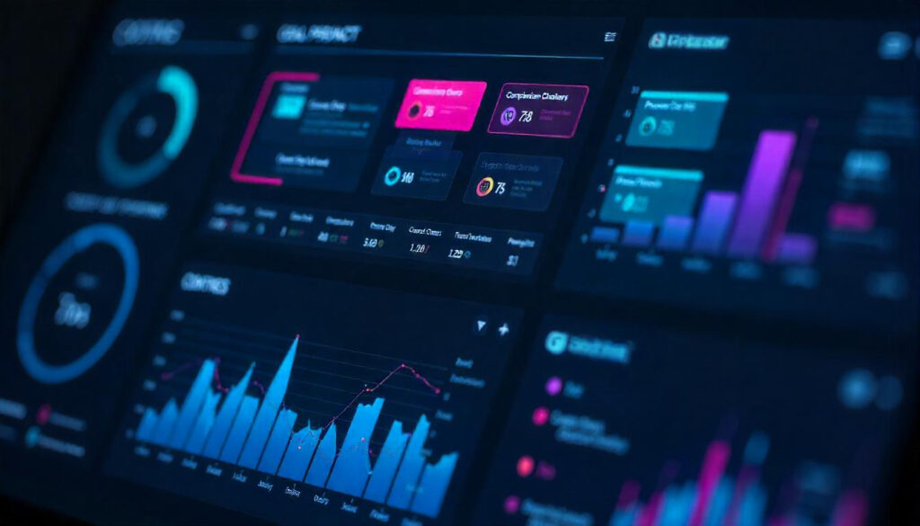 Content Intelligence Dashboard: Driving Strategic Decisions Interactive data visualization showing content performance analytics with audience segmentation, content gap identification, and actionable recommendations for e-commerce personalization.
