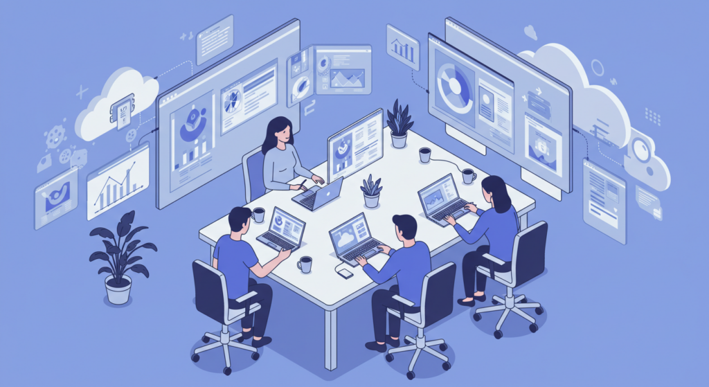 Marketing leaders evaluating digital asset management systems in a collaborative enterprise setting.