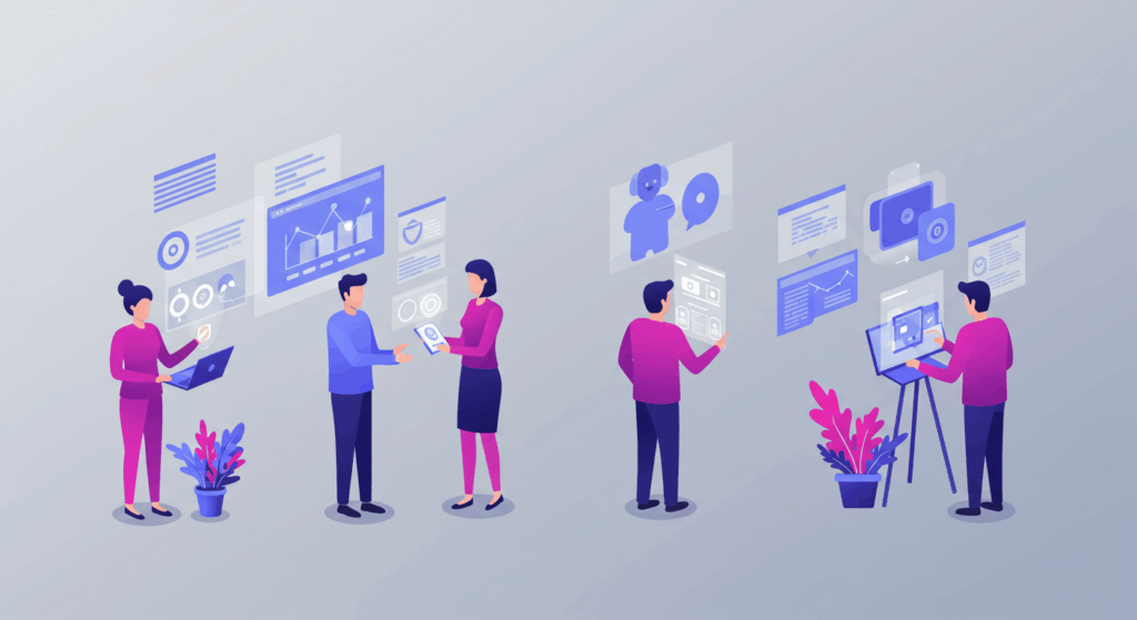 Future of AI in Marketing Marketing team transformation showing evolution AI-enhanced collaboration.