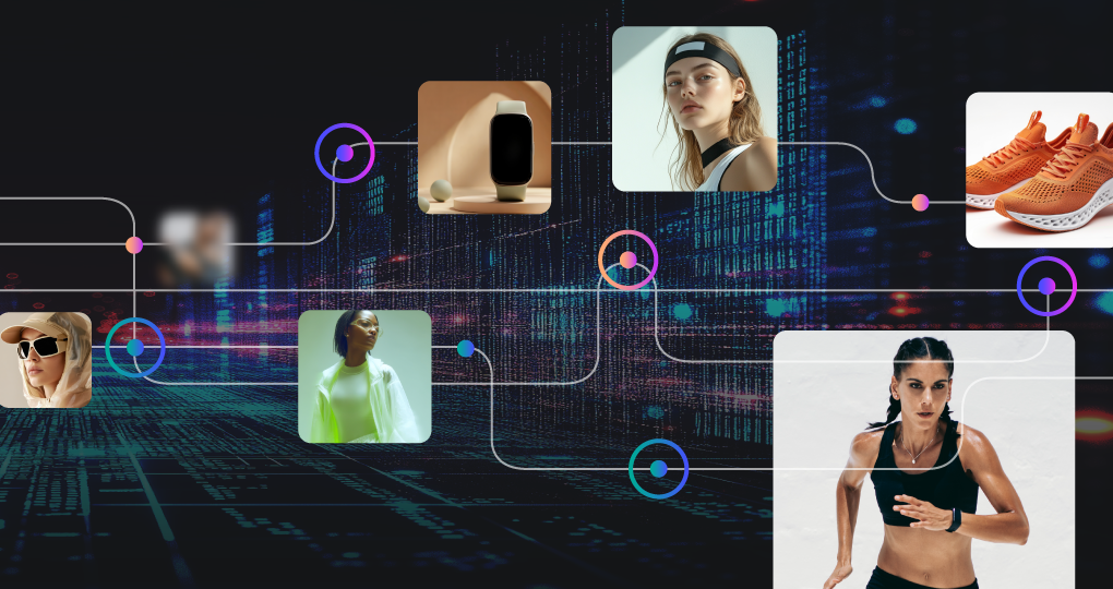 A futuristic digital marketing workflow symbolizing Aprimo’s future-ready content operations.