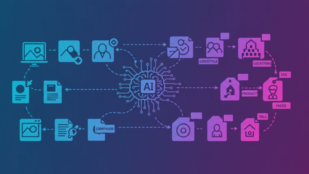 Behind AI asset organization infographic