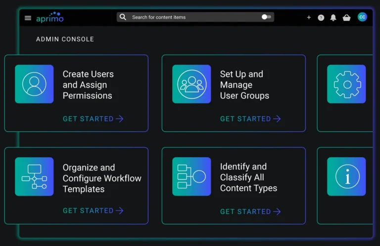 Admin navigation with faster access to frequently used configurations